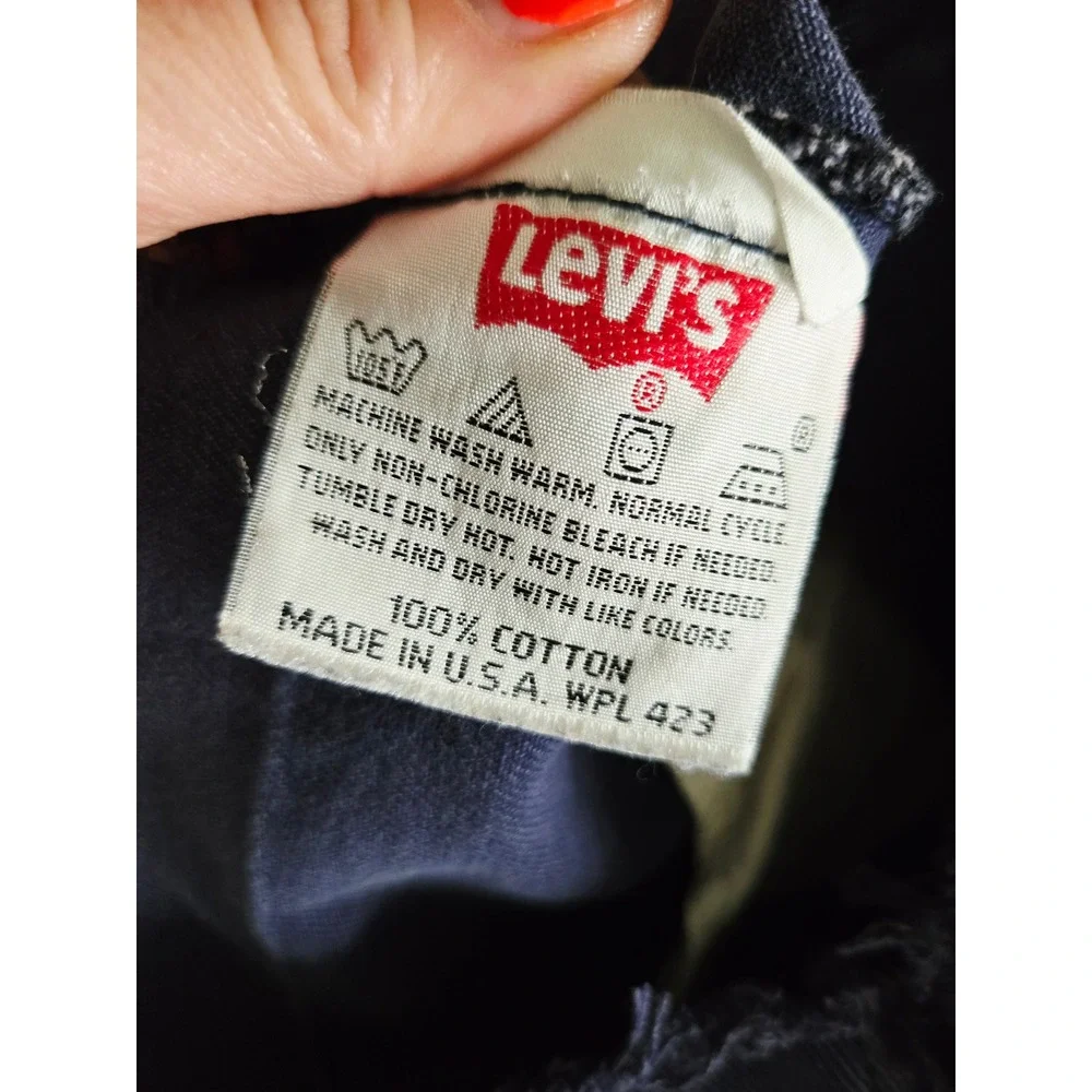 Vintage 90s Levis 501 Red Batwing‎ Cut Off Shorts Mens 28 Made in USA